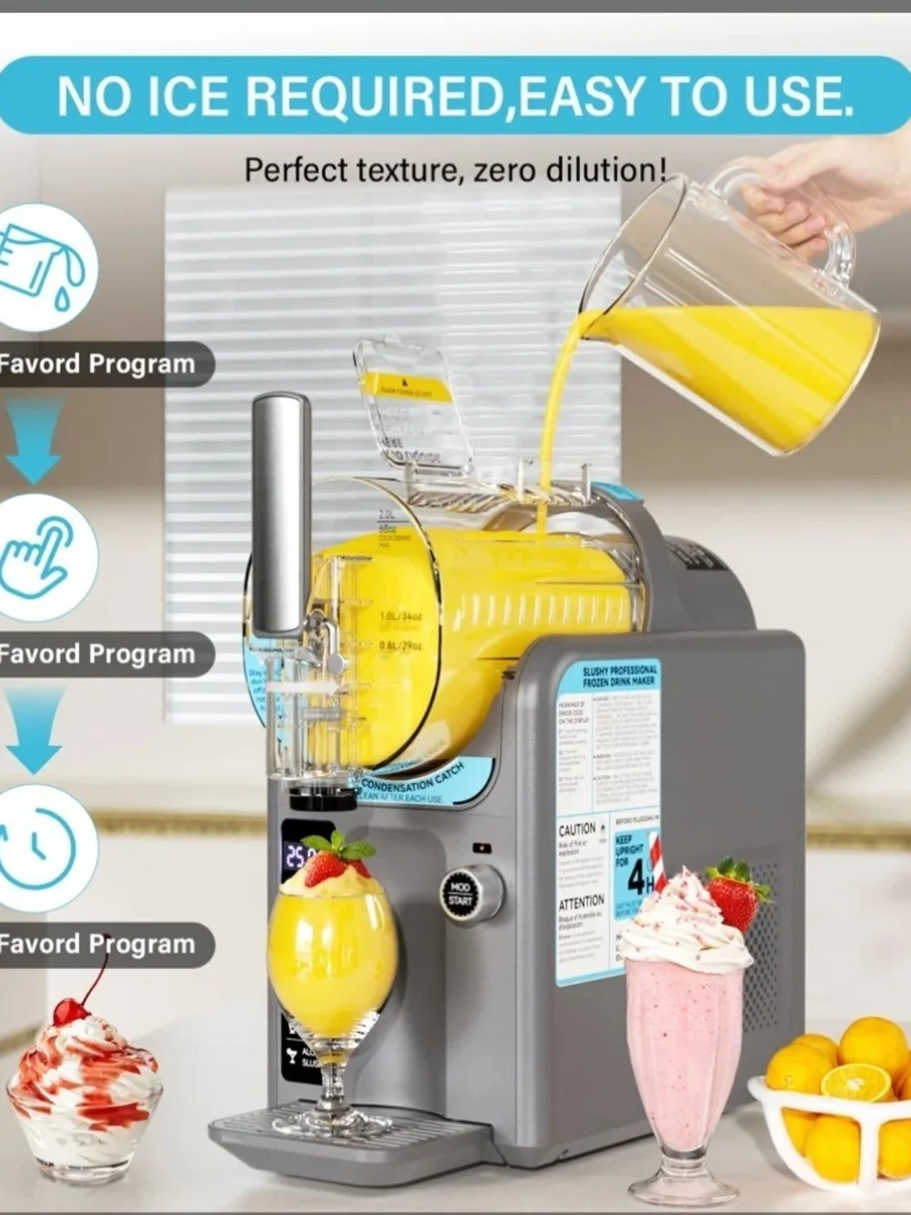 Automatic Frozen Drink & Soft Serve Maker - Gray